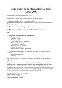 Bilan d`activité de manivelles occitanes – Année 2009-11-25