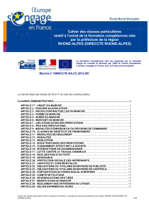 Cahier des clauses - DIRECCTE Auvergne-Rhône