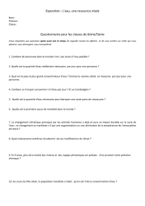 Questionnaire Eau 6e/5e