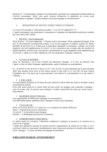 Question 47 : Consommation, épargne et investissement constituent