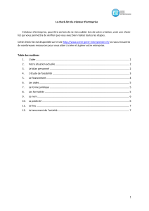 Check list du créateur d`entreprise