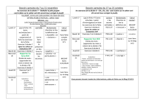 Devoirs semaine du 7 au 11 novembre