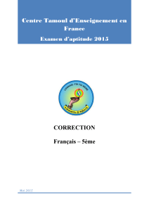 Centre Tamoul d`Enseignement en France Examen d`aptitude 2015