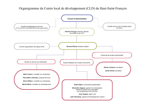 Organigramme du Centre local de développement (CLD) du Haut