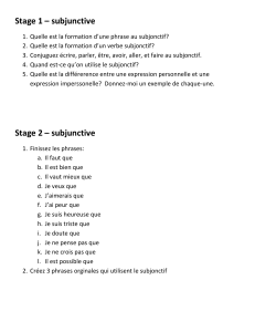 Stage 1 – subjunctive