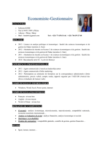 Economiste-Gestionnaire ETAT CIVILE Salimata KEBE Née le 04/01