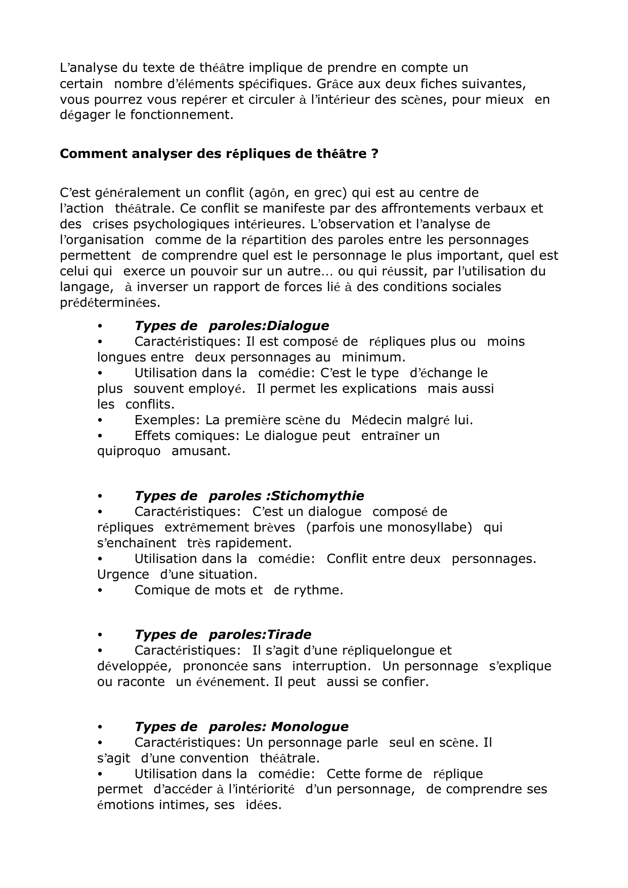 Structure Et Type De Comedie