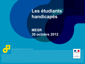 Les étudiants handicapés – MESR 30 octobre 2012