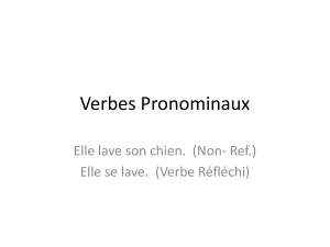 Verbes Pronominaux - Scarsdale Schools