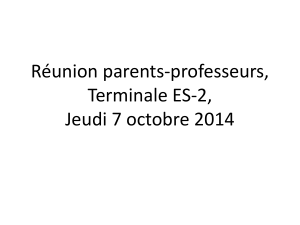 Reunion parents profs 2014 - Les SES, pour un meilleur capital