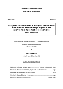 Analgésie péridurale versus analgésie morphinique intraveineuse