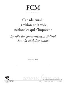 Canada rural la vision et la voix nationales qui s`imposent