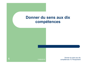 Donner du sens aux dix compétences