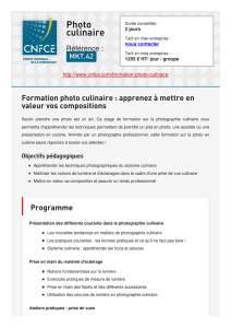 Formation photo culinaire