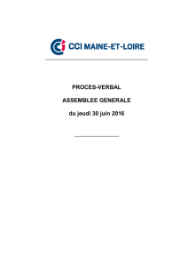 Procès-verbal de l`Assemblée Générale du 30 juin 2016