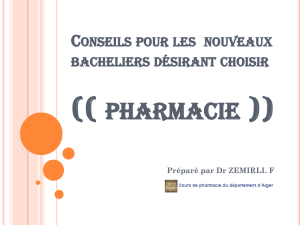 Conseils pour les nouveaux bacheliers désirant choisir (( pharmacie ))