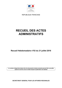 RAA Hebdomadaire n°63 du 21.07.16 PDF - Prefectures