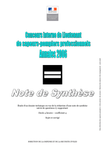 Note de synthese