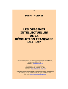 Daniel MORNET LES ORIGINES INTELLECTUELLES