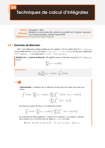 Techniques de calcul d`intégrales 54