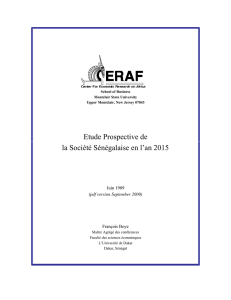 Etude prospective de la société Sénégalaise en 2015
