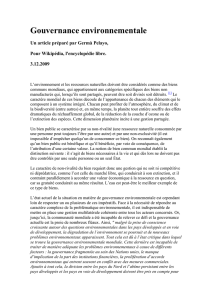 Gouvernance environnementale - wikipedia + word 3.12.09 tarda