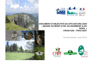 docob redaction synthetique - Parc naturel régional du Haut-Jura
