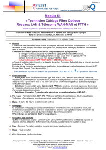 Module 51 « Technicien Câblage Fibre Optique Réseaux LAN