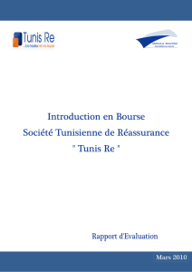 rapport d`évaluation de Tunis Re établi par Maxula Bourse