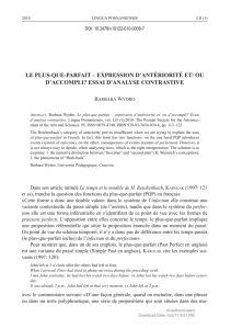 le plus-que-paRFaiT – expRession d`anTéRioRiTé eT/ ou d