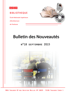 N°18, septembre 2015 - École Nationale Supérieure d`Architecture