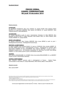 PROCES VERBAL CONSEIL COMMUNAUTAIRE DU jeudi 18