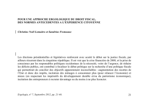 21 POUR UNE APPROCHE ERGOLOGIQUE DU DROIT FISCAL