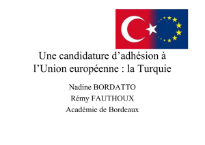 Une candidature d`adhésion à l`Union Européenne RFauthoux