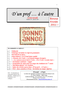 D`un prof &agrave; l`autre