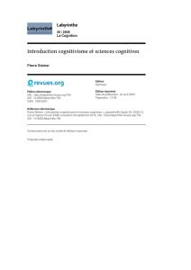 Introduction cognitivisme et sciences cognitives