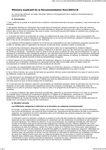 Mémoire explicatif de la Recommandation Rec(2004)18