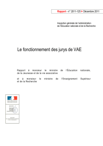 Rapport - n° 2011-125 Le fonctionnement des jurys de VAE