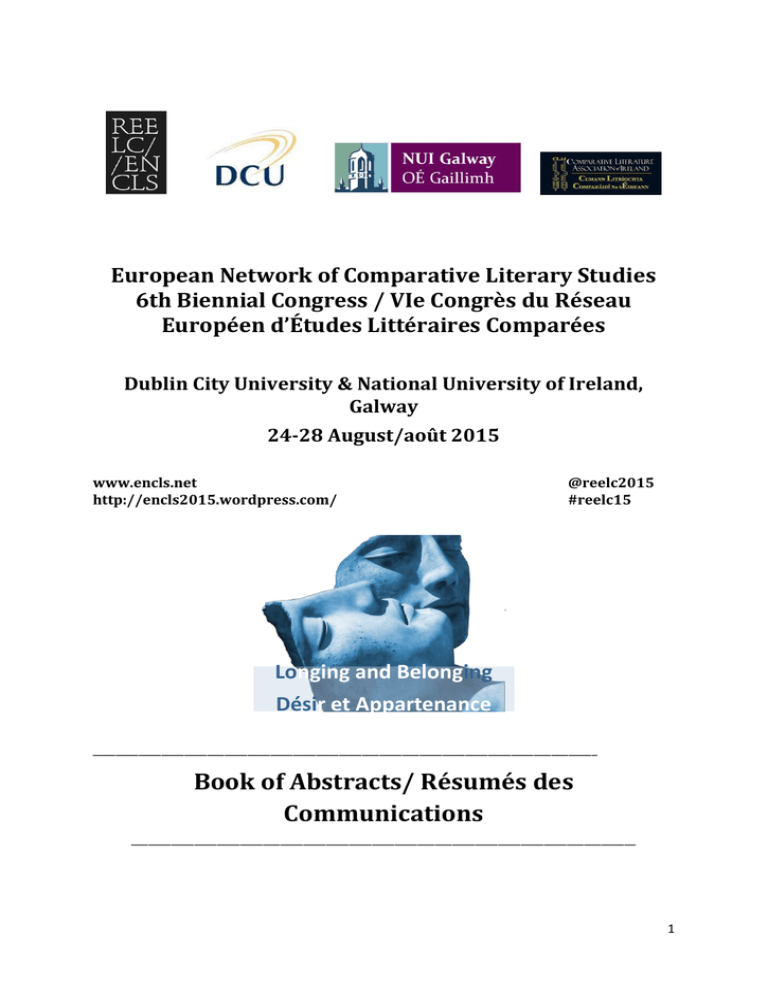 book of abstracts resumes des communications