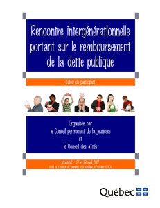 cahier du participant - Secrétariat à la jeunesse