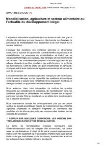 Mondialisation, agriculture et secteur alimentaire ou l`actualite du