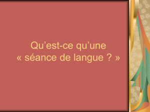 Qu`est-ce qu`une « séance de langue ? »