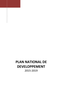 PLAN NATIONAL DE DEVELOPPEMENT