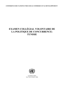 examen collégial volontaire de la politique de concurrence: tunisie