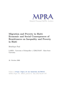 Migration and Poverty in Haiti: Economic and Social Consequences