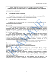 Chapitre III Instruments d`intervention &eacute;tatique,Les politiques