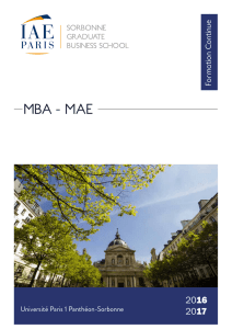 MBA - MAE - IAE de Paris