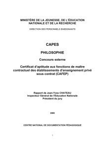 CAPES externe 2005 - La philosophie dans l`Académie de Créteil