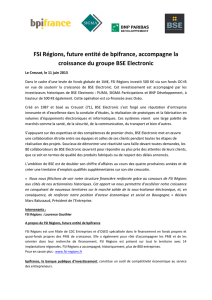 FSI Régions accompagne le groupe BSE Electronic