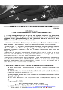 COP22 - UE soutient les acteurs non étatiques au Maroc